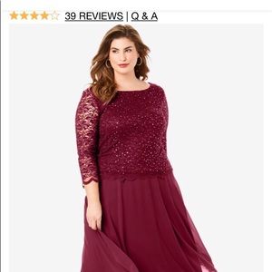 Roamans Size 5x/32 burgundy dress